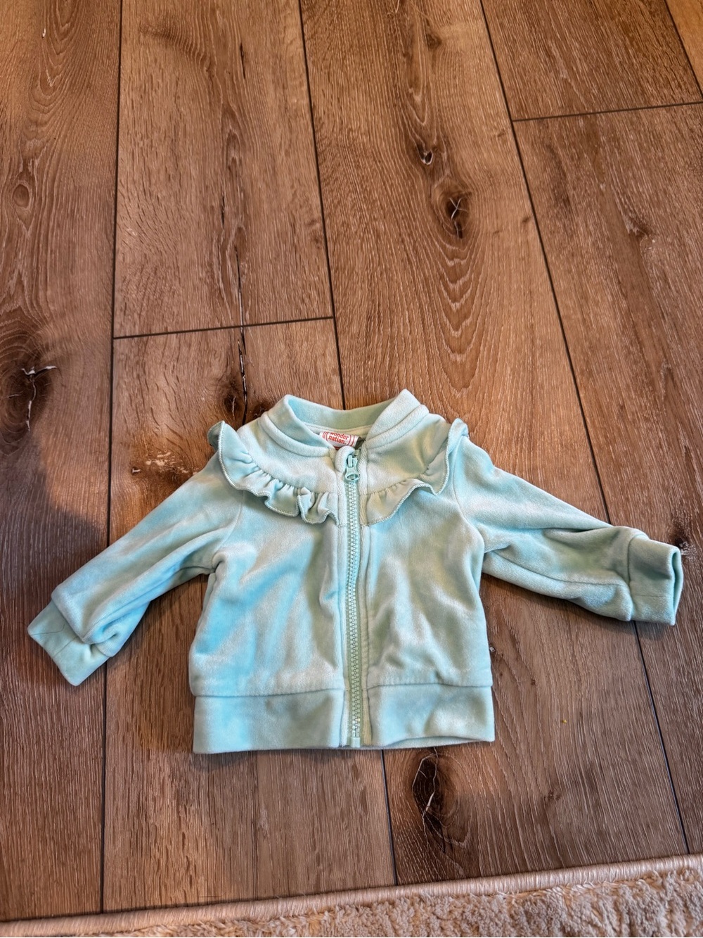 wonder nation Light Aqua Ruffle Zip-Up Hoodie